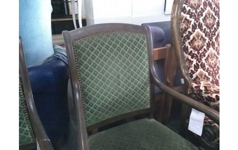 FAUTEUIL STYLE CROSSE TISSU VERT
