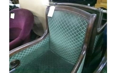 FAUTEUIL STYLE CROSSE TISSU VERT