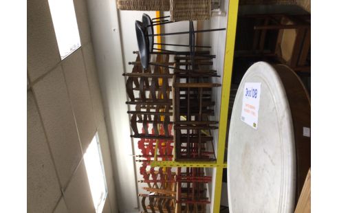 6 CHAISES PAILLEE CHENE FONCE