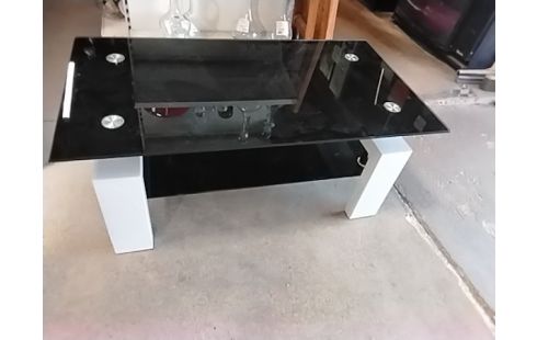 TABLE BASSE MODERNE VERRE NOIR