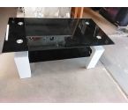 TABLE BASSE MODERNE VERRE NOIR