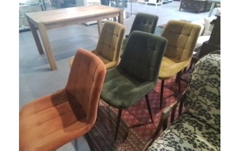 CHAISES TISSU 3 COULEURS LOT DE 5
