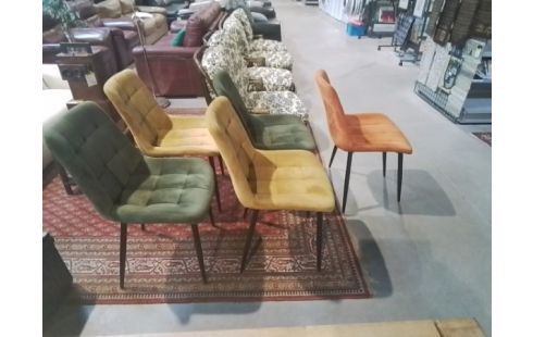 CHAISES TISSU 3 COULEURS LOT DE 5