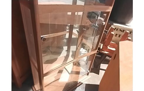 VITRINE 2 PORTES CHÊNE  CLAIR