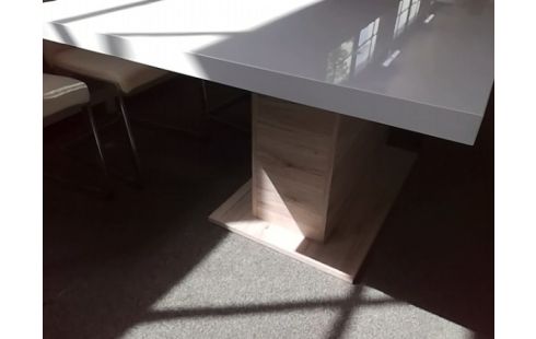 TABLE MODERNE BLANCHE 90X160 AVEC ALLONGE INTERIEURE