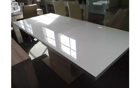 TABLE MODERNE BLANCHE 90X160 AVEC ALLONGE INTERIEURE