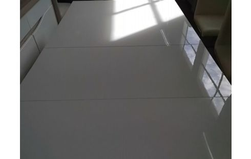 TABLE MODERNE BLANCHE 90X160 AVEC ALLONGE INTERIEURE