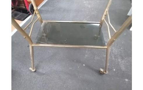 TABLE D'APPOINT VINTAGE VERRE FUMÉ
