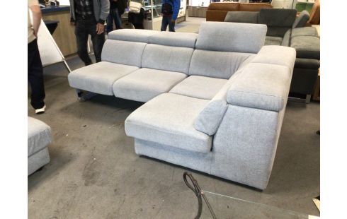 SALON D'ANGLE LIT TISSU GRIS