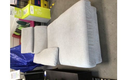 SALON D'ANGLE LIT TISSU GRIS