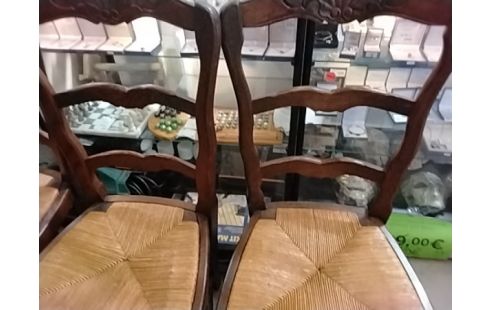 6 CHAISES CHENE STYLE LOUIS XV