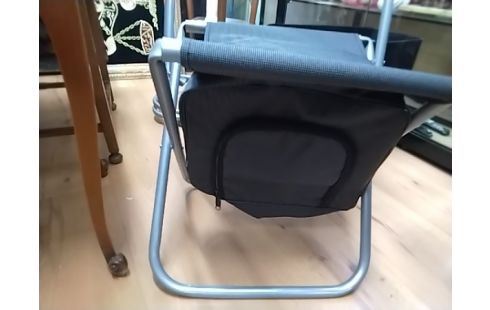 CHAISE PLIANTE RANGEMENT METAL GRISE