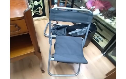 CHAISE PLIANTE RANGEMENT METAL GRISE