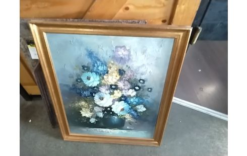 CADRE FLEURS  BLEUES