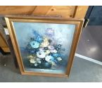 CADRE FLEURS  BLEUES