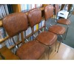 LOT DE 4 CHAISES VINTAGE CONFORT LUXE MARRON
