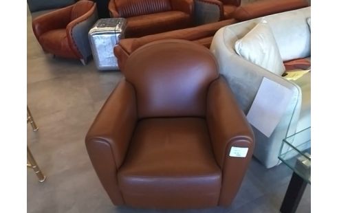 FAUTEUIL CLUB .CUIR MARRON CLAIR