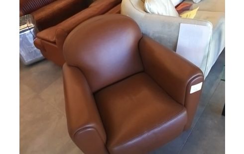 FAUTEUIL CLUB .CUIR MARRON CLAIR