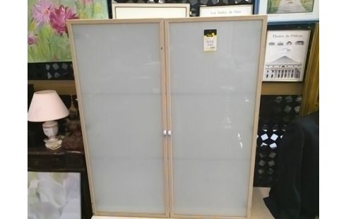 MEUBLE LIGNET ROSET ETAGERES EN VERRE LUMIERE INTEGREE