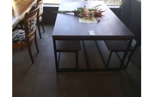 TABLE + 2 BANCS FACON BOIS GM