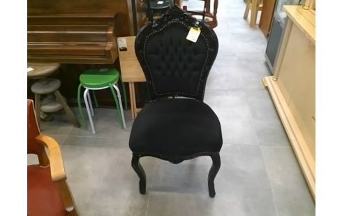 CHAISE VELOURS NOIRE DE STYLE EN L'ETAT