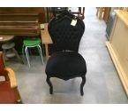 CHAISE VELOURS NOIRE DE STYLE EN L'ETAT