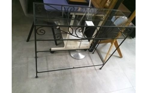 CONSOLE PLATEAU VERRE/F FORGE