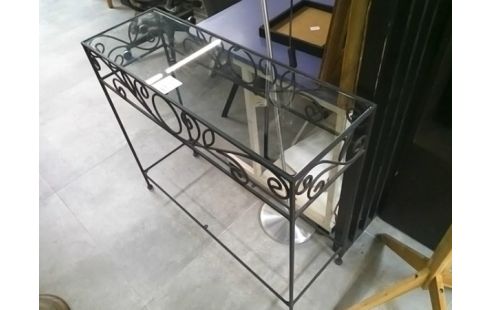 CONSOLE PLATEAU VERRE/F FORGE
