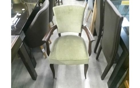 CHAISE X 4 ASSISE TISSU VERT ANNEE 50/60