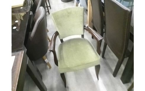 CHAISE X 4 ASSISE TISSU VERT ANNEE 50/60