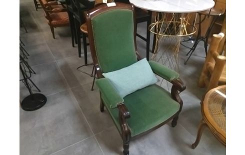 FAUTEUIL ACCOUDOIR A CROSS VELOUR VERT