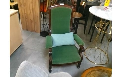 FAUTEUIL ACCOUDOIR A CROSS VELOUR VERT