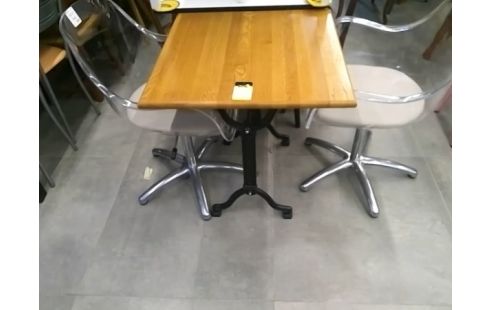TABLE BISTROT BOIS 4 P 2 PIEDS FF NOIR