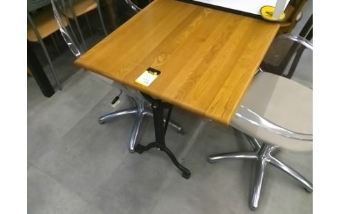 TABLE BISTROT BOIS 4 P 2 PIEDS FF NOIR