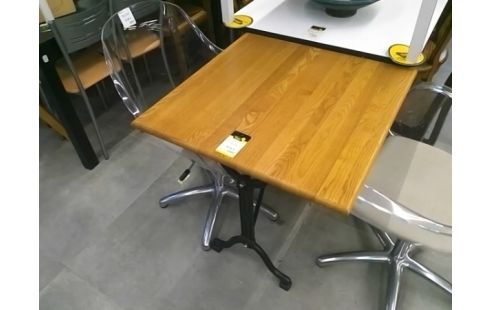 TABLE BISTROT BOIS 4 P 2 PIEDS FF NOIR