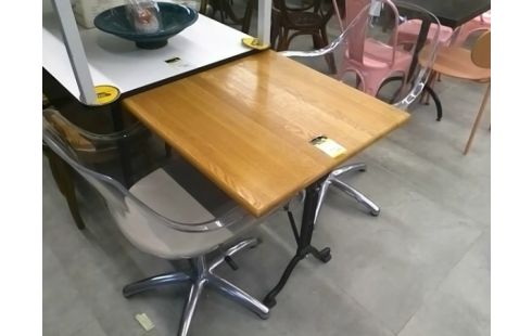 TABLE BISTROT BOIS 4 P 2 PIEDS FF NOIR