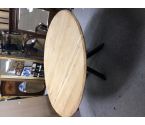 TABLE RONDE CHENE PIED EN X NOIR