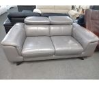 CANAPE CUIR GRIS MODERNE 2 PLACES L175CM
