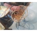 FAUTEUIL ROTIN PIEDS METAL