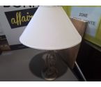 LAMPE PIED METAL DECOR FEUILLES ABJ BEIGE