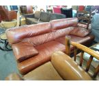 CANAPE CUIR VIEILLI 3  PLACES