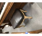 TABOURET CHENE CLAIR CUIR BRUN