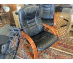 FAUTEUIL CUIR BOIS