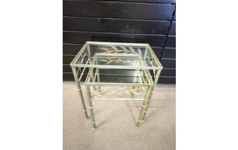 TABLES GIGOGNES METAL VERRE