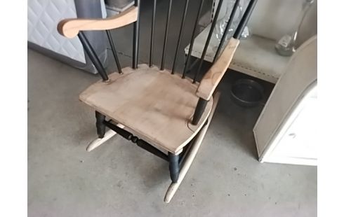 ROCKING CHAIR BOIS MASSIF BICOLORES / A COLLER