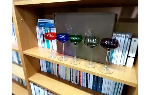 VERRES A PIED CRISTAL COLORE LOT 5