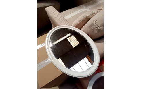 MIROIR OVALE BLANC
