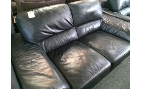 CANAPE 2P CUIR NOIR (GRIFFURES)