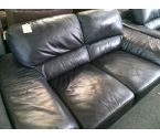 CANAPE 2P CUIR NOIR (GRIFFURES)