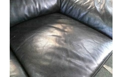 CANAPE 2P CUIR NOIR (GRIFFURES)